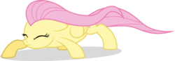 Size: 4753x1662 | Tagged: safe, artist:tomfraggle, fluttershy, pegasus, pony, g4, hurricane fluttershy, eyes closed, female, mare, simple background, solo, squatting, transparent background, vector, windswept mane