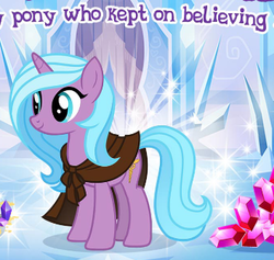 Size: 353x334 | Tagged: safe, gameloft, idw, radiant hope, pony, unicorn, g4, siege of the crystal empire, cropped, cutie mark, female, idw showified, mare, meme, smiling, song in the comments, wow! glimmer