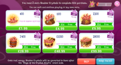 Size: 1024x552 | Tagged: safe, gameloft, g4, my little pony: magic princess, bag, barrel, chest, costs real money, crack is cheaper, crystal, no pony, purse, shadow crystal, wagon