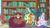 Size: 1920x1080 | Tagged: safe, screencap, gallus, ocellus, sandbar, silverstream, smolder, yona, changedling, changeling, classical hippogriff, dragon, earth pony, griffon, hippogriff, pony, yak, g4, what lies beneath, beanbag chair, book, bookshelf, bow, cloven hooves, cup, discovery family logo, dragoness, eyes closed, female, flower, flying, grin, hair bow, happy, jewelry, laughing, library, male, monkey swings, necklace, open mouth, raised hoof, reaction image, rose, school of friendship, smiling, student six, teacup