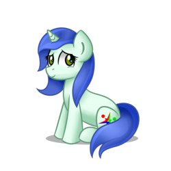 Size: 1500x1500 | Tagged: safe, artist:daromius, oc, oc only, oc:starmint prism, pony, unicorn, female, mare, simple background, sitting, solo, transparent background