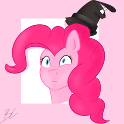 Size: 2000x2000 | Tagged: safe, artist:basilscreed, pinkie pie, earth pony, pony, g4, crossover, female, ghastly gibus, hat, high res, solo, team fortress 2