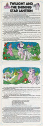 Size: 587x1701 | Tagged: safe, official comic, majesty, twilight, comic:my little pony (g1), g1, apple, children, dream castle, everypony laughs ending, fairy winkie, female, guardian, lullabye nursery, magical artefact, past bedtime, star lantern, story, super shining lantern, that pony sure does love apples, twilight and thte shining star lantern, unruly