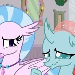 Size: 380x380 | Tagged: safe, screencap, ocellus, silverstream, changedling, changeling, g4, the hearth's warming club, cropped, cute, cuteling, diaocelles, duo, teary eyes, wavy mouth