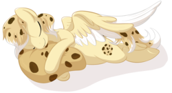 Size: 2936x1584 | Tagged: safe, artist:hirundoarvensis, oc, oc only, oc:chocolate chip, pegasus, pony, female, mare, pillow, simple background, sleeping, solo, transparent background