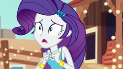 Size: 1920x1080 | Tagged: safe, screencap, rarity, equestria girls, equestria girls specials, g4, my little pony equestria girls: better together, my little pony equestria girls: rollercoaster of friendship, female, geode of shielding, magical geodes, rarity peplum dress, solo