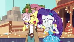 Size: 1920x1080 | Tagged: safe, screencap, rarity, vignette valencia, equestria girls, equestria girls specials, g4, my little pony equestria girls: better together, my little pony equestria girls: rollercoaster of friendship, disgusted, tongue out