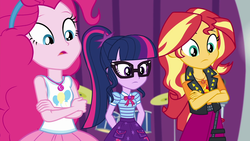 Size: 1920x1080 | Tagged: safe, screencap, pinkie pie, sci-twi, sunset shimmer, twilight sparkle, equestria girls, equestria girls series, g4, rollercoaster of friendship