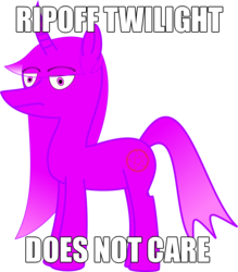 Size: 5093x5827 | Tagged: safe, artist:missingno3567, twilight sparkle, pony, g4, absurd resolution, don't care, female, meme, ripoff, simple background, solo, transparent background