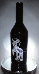 Size: 2424x4574 | Tagged: safe, artist:malte279, king sombra, g4, baileys, bottle, craft, glass engraving