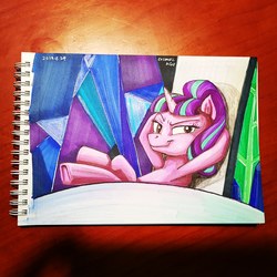 Size: 2420x2420 | Tagged: safe, artist:cosmotic1214, starlight glimmer, pony, unicorn, g4, the cutie re-mark, castle, comic, high res, marker, s5 starlight, scene interpretation, smug, smuglight glimmer, welcome home twilight