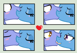 Size: 726x506 | Tagged: safe, artist:themexicanpunisher, hoo'far, trixie, pony, saddle arabian, unicorn, g4, road to friendship, female, kissing, male, mare, shipping, stallion, straight, trixfar