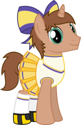 Size: 1516x2337 | Tagged: safe, artist:peternators, oc, oc only, oc:heroic armour, pony, unicorn, bow, cheerleader, cheerleader outfit, clothes, crossdressing, cute, male, male cheerleader, pleated skirt, shoes, simple background, skirt, smiling, socks, solo, stallion, transparent background