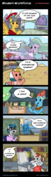 Size: 980x3400 | Tagged: safe, artist:pacificgreen, flash magnus, meadowbrook, mistmane, somnambula, star swirl the bearded, stygian, earth pony, pegasus, pony, unicorn, a rockhoof and a hard place, g4, book, cipher, clothes, code, comic, cute, dialogue, dork, female, glasses, hang in there, hanging, how do you do fellow kids, magnabetes, male, mare, meadowcute, mistabetes, somnambetes, stallion, star swirl is not amused, stygianbetes, sweater, unamused