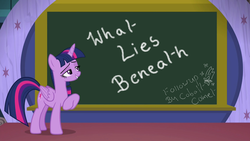 Size: 1200x675 | Tagged: safe, twilight sparkle, alicorn, pony, g4, what lies beneath, chalkboard, episode followup, female, solo, twilight sparkle (alicorn)