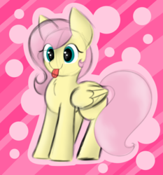 Size: 608x653 | Tagged: safe, artist:itsmeelement, fluttershy, pony, g4, :p, abstract background, cute, female, shyabetes, silly, solo, tongue out