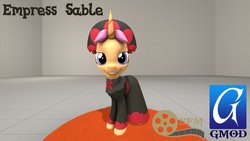 Size: 1191x670 | Tagged: safe, artist:dracagon, sable spirit, pony, unicorn, campfire tales, g4, 3d, clothes, dress, empress sable spirit, female, mare, solo, source filmmaker, young, young sable spirit, younger