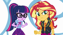 Size: 1920x1080 | Tagged: safe, screencap, sci-twi, sunset shimmer, twilight sparkle, equestria girls, equestria girls series, g4, rollercoaster of friendship