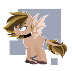 Size: 513x507 | Tagged: safe, artist:livlyshipper, oc, oc only, oc:flicker (ice1517), dracony, hybrid, abstract background, choker, fangs, male, raised eyebrow, simple background, solo, stallion, transparent background, unshorn fetlocks, wristband