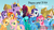 Size: 1366x766 | Tagged: safe, artist:徐詩珮, applejack, fluttershy, glitter drops, pinkie pie, rainbow dash, rarity, spring rain, starlight glimmer, sunset shimmer, tempest shadow, trixie, twilight sparkle, alicorn, pony, unicorn, g4, big crown thingy, counterparts, happy new year 2019, jewelry, mane six, ponyville, powerdirector, regalia, twilight sparkle (alicorn), twilight's counterparts, x0000 milestone