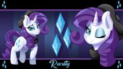 Size: 3840x2160 | Tagged: safe, alternate version, artist:ciderpunk, rarity, g4, blinking, clothes, high res, looking at you, scarf, wallpaper