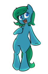 Size: 1000x1536 | Tagged: safe, artist:spheedc, oc, oc only, oc:blue jade, semi-anthro, arm hooves, bipedal, digital art, female, mare, simple background, solo, transparent background