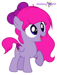 Size: 1712x2256 | Tagged: safe, artist:diamond-chiva, oc, oc only, oc:musical star, pegasus, pony, bow, female, filly, hair bow, simple background, solo, transparent background