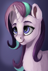 Size: 4510x6600 | Tagged: safe, artist:splatterpaint-donkey, starlight glimmer, pony, unicorn, g4, absurd resolution, bust, female, portrait, smiling, solo