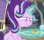 Size: 723x648 | Tagged: safe, screencap, starlight glimmer, trixie, pony, unicorn, g4, road to friendship, animated, chubby cheeks, cropped, eating, female, food, glowing horn, grumpy, haycakes, horn, magic, mare, pancakes, solo focus, telekinesis