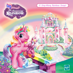 Size: 1000x1000 | Tagged: safe, rarity (g3), g3, the runaway rainbow, castle, cover art, crystal rainbow castle, fanart, hasbro, not official in any way, song, unicornia