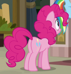 Size: 382x399 | Tagged: safe, screencap, pinkie pie, daring done?, g4, butt, cropped, plot