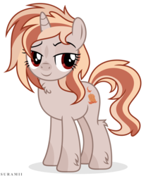 Size: 4880x5904 | Tagged: safe, artist:suramii, oc, oc only, oc:arden flame, pony, unicorn, absurd resolution, chest fluff, lidded eyes, simple background, smiling, smirk, solo, transparent background
