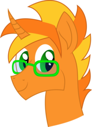 Size: 3000x4142 | Tagged: safe, artist:equinox3141, oc, oc only, oc:spooky shimmer, pony, unicorn, bust, curved horn, glasses, high res, horn, male, portrait, simple background, solo, stallion, transparent background, vector