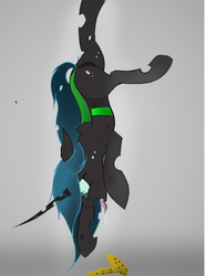 Size: 1864x2508 | Tagged: safe, artist:groomlake, queen chrysalis, changeling, changeling queen, g4, colored, cookie, drool, drool string, female, food, tongue out