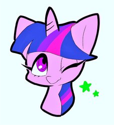 Size: 1120x1233 | Tagged: safe, artist:asg, artist:asg5528, twilight sparkle, alicorn, pony, g4, female, mare, one eye closed, simple background, solo, wink