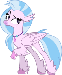 Size: 2127x2580 | Tagged: safe, artist:andrevus, silverstream, classical hippogriff, hippogriff, g4, what lies beneath, female, high res, raised eyebrow, simple background, smug, solo, transparent background, vector, wings