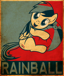 Size: 3100x3658 | Tagged: safe, artist:fr3zo, rainbow dash, g4, ball, high res, hope poster, poster, propaganda
