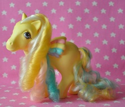 Size: 700x601 | Tagged: safe, artist:vetten, ringlet, g1, brushable, irl, photo, rainbow curl pony, toy