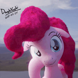 Size: 800x800 | Tagged: safe, artist:dashyoshi, pinkie pie, earth pony, pony, g4, 3d, animated, female, floppy ears, fluffy, gif, solo