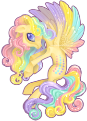 Size: 567x783 | Tagged: safe, artist:purpuraimperial, ringlet, g1, flying, rainbow curl pony, simple background, transparent background, watermark