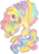 Size: 567x783 | Tagged: safe, artist:purpuraimperial, ringlet, g1, flying, rainbow curl pony, simple background, transparent background, watermark