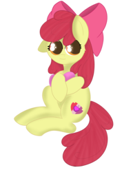 Size: 2550x3300 | Tagged: safe, artist:skyflys, apple bloom, earth pony, pony, g4, cute, cutie mark, female, filly, happy, high res, simple background, sitting, smiling, solo, the cmc's cutie marks, transparent background