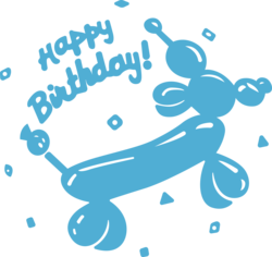 Size: 3179x3000 | Tagged: safe, artist:cloudy glow, baby gametime, g1, balloon, balloon animal, cutie mark, cutie mark only, happy birthday, high res, no pony, simple background, text, transparent background