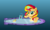 Size: 5248x3145 | Tagged: safe, artist:mirrorcrescent, sunset shimmer, pony, unicorn, g4, bath, drink, female, glowing horn, horn, levitation, magic, mirror, portal, rubber duck, smiling, solo, straw, sunset shimmer day, telekinesis, water