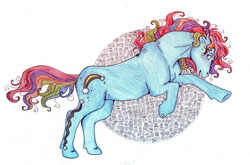 Size: 1280x844 | Tagged: safe, artist:animagicworld, rainbow dash (g3), pony, g3, female, g3 dashabetes, hoers, solo