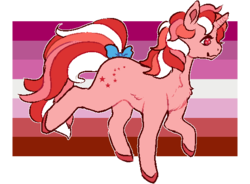 Size: 540x398 | Tagged: safe, artist:servil, artist:shinehorn, galaxy (g1), pony, g1, female, headcanon, lesbian, lesbian pride flag, lgbt, lgbt headcanon, pride, pride flag, sexuality headcanon, solo