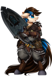 Size: 2086x3009 | Tagged: safe, artist:pridark, oc, oc only, anthro, unguligrade anthro, armor, clothes, commission, high res, open mouth, simple background, solo, transparent background