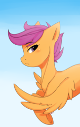 Size: 1024x1617 | Tagged: safe, artist:ridgessky, scootaloo, pegasus, pony, g4, bust, female, looking at you, mare, solo