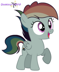 Size: 1752x2136 | Tagged: safe, artist:diamond-chiva, oc, oc only, oc:rainbow flash, pegasus, pony, base used, female, filly, offspring, parent:quibble pants, parent:rainbow dash, parents:quibbledash, simple background, solo, transparent background