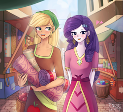 Size: 1700x1559 | Tagged: safe, artist:tcn1205, applejack, rarity, human, equestria girls, equestria girls specials, g4, movie magic, apple, clothes, cute, dress, duckery in the description, engrish in the description, female, food, humanized, india movie set, jackabetes, lesbian, pony coloring, raribetes, ship:rarijack, shipping